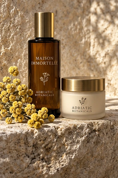 Illustrative packaging concept for the collection — Maison Immortelle